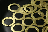 Raw Brass 22mm Circle tag two 2 hole connector Charms ,Findings 804R-68