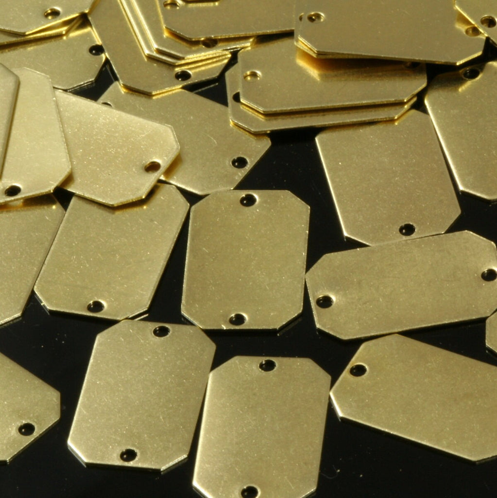 rectangle tag 2 hole connector  Raw Brass 10x16mm Charms ,Findings 801R-200