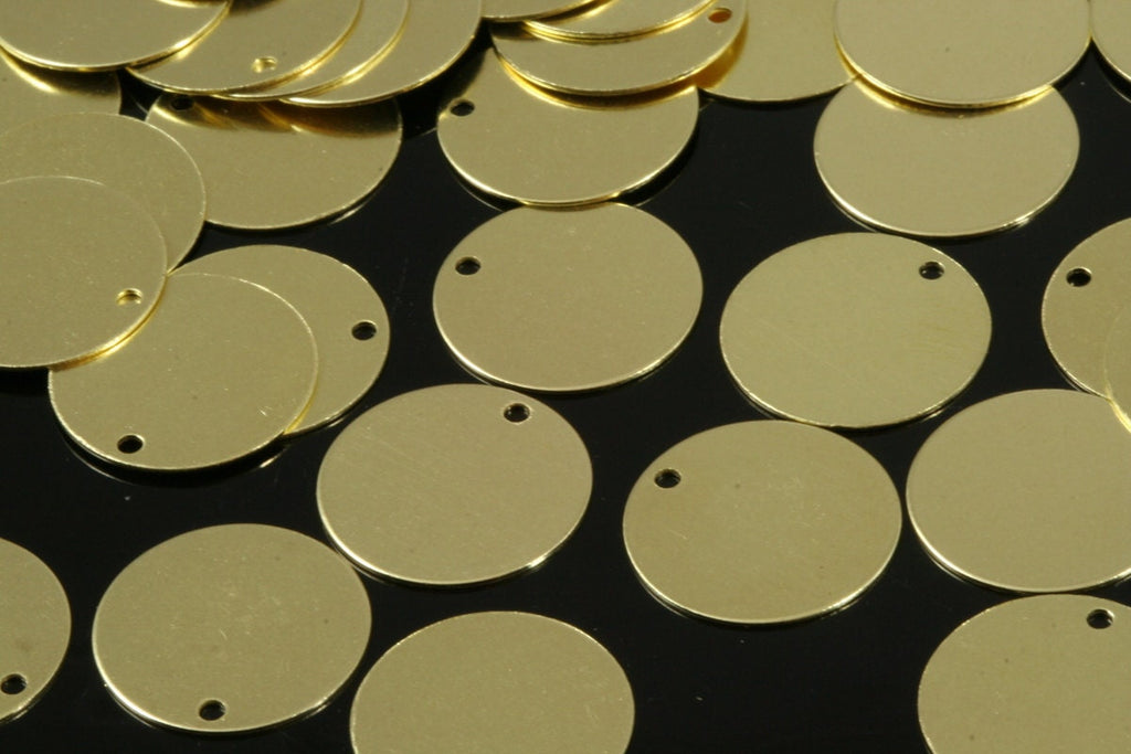 50 Pcs Raw Brass 16mm Circle tag Charms ,Findings 64R-40