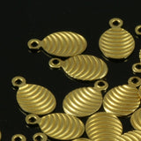 150 Pcs Raw Brass 10,5x6,5mm Oval shape textured Charms ,Findings 727R-24 tmlp