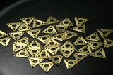 raw brass triangle, 15x13mm  raw brass charms with 3 hole  ,raw brass findings 644R-48