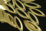 100 pcs Raw  Brass 9x27mm curved marquise 2 hole Charms ,Findings 606R-478