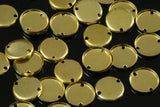 Cambered Circle tag 2 hole 100 pcs 12mm raw brass connector charms ,raw brass findings 685R-43