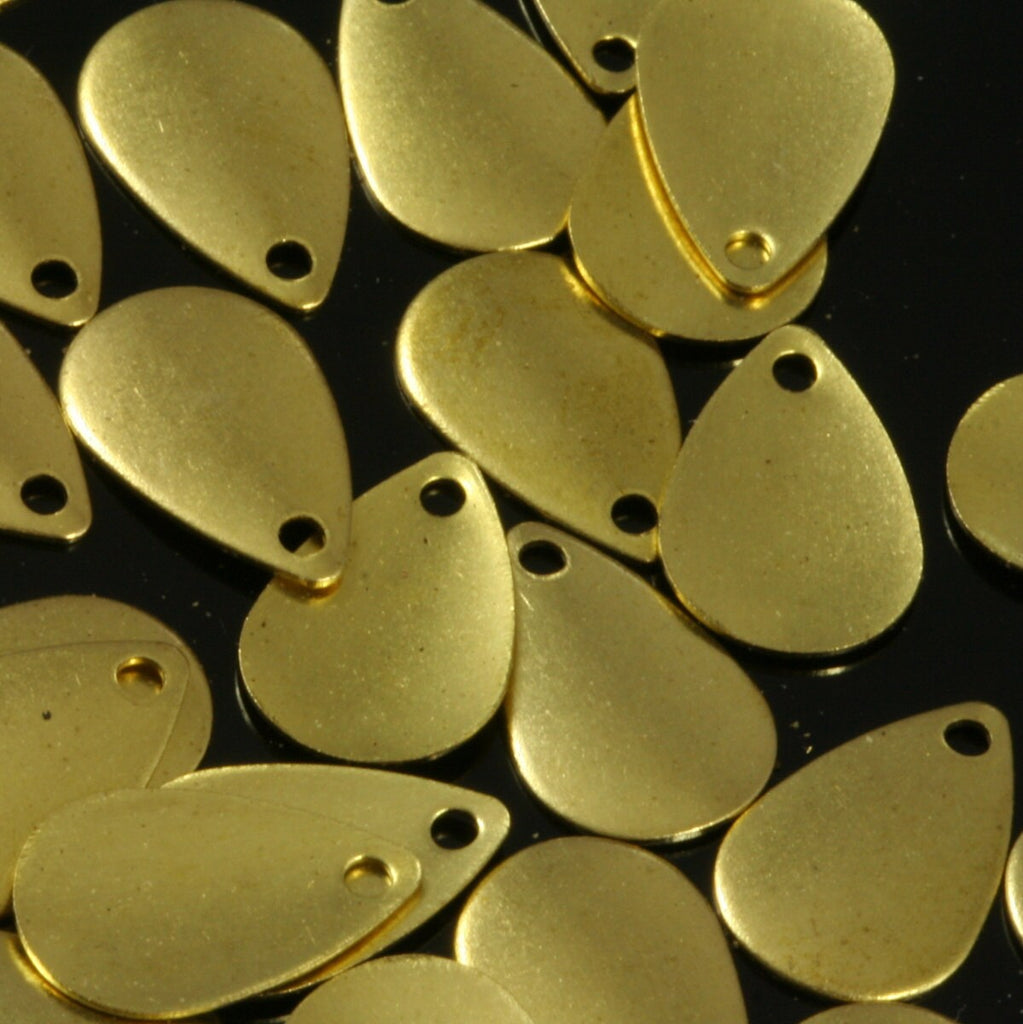 100 Pcs Raw Brass 13mm drop shape one loop Charms ,Findings 563R-26