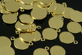 circle tag, disc, charms 8mm raw brass pendant, findings 94R-50 tmpl