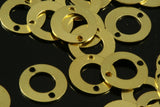 200 Pcs Raw Brass 9mm Circle middle hole Charms 2 hole connector ,Findings 295R-32