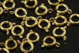 Spring clasps 6mm raw brass solid brass round ring circle zipper clasps  CL6 173