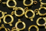 Spring clasps 6mm raw brass solid brass round ring circle zipper clasps  CL6 173