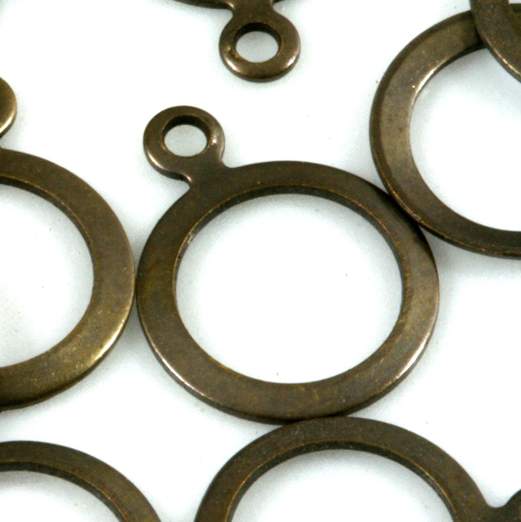 200 pcs antique brass 10mm circle with one loop charms ,findings 92AB-34