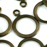 200 pcs antique brass 10mm circle with one loop charms ,findings 92AB-34