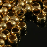 250 pcs 3mm (hole 2mm 12 gauge) Gold tone Brass Spacer Bead , Findings fv93 bab2 1809