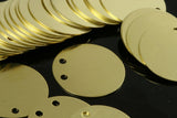 40 pcs 25mm raw brass circle tag 2 hole raw brass charms ,raw brass findings 923R-74