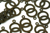 100 pcs antique brass tone brass 21x10mm ring circle charms ,findings 458AB-40