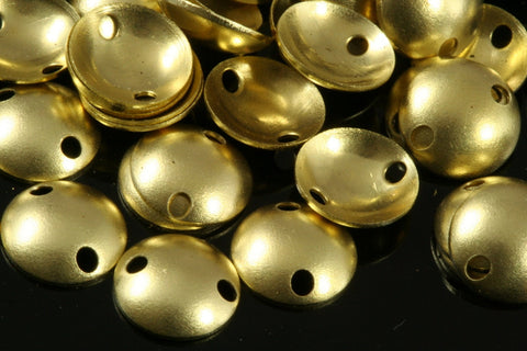 Cambered Circle Raw Brass 7mm 2 hole, connector, charms ,findings 403R-34 tmlp