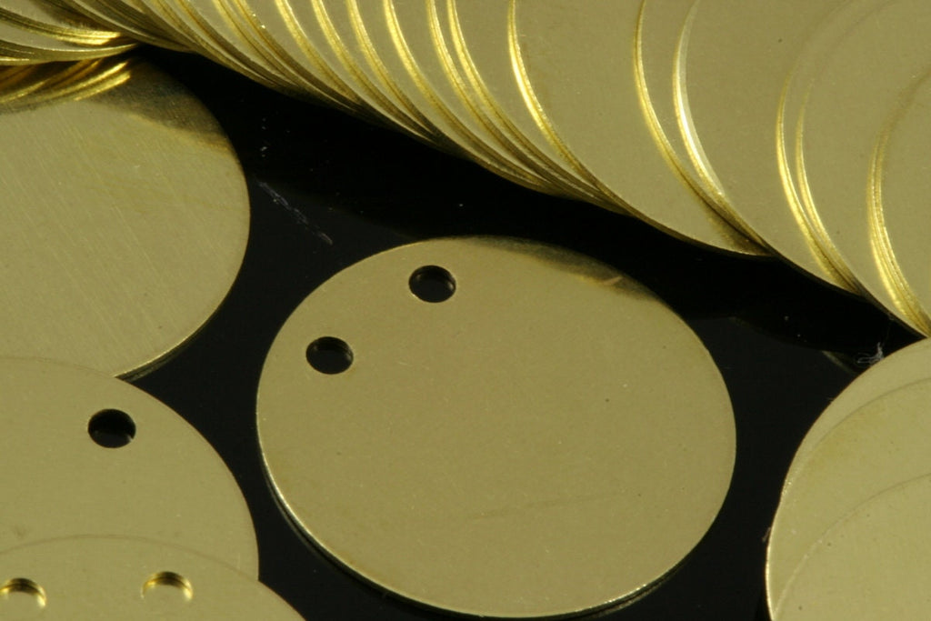 40 pcs 25mm raw brass circle tag 2 hole raw brass charms ,raw brass findings 923R-74