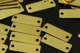 Rectangle 2 hole connector 125 pcs Raw Brass 6x16mm Charms ,Findings 566R-43 tmlp