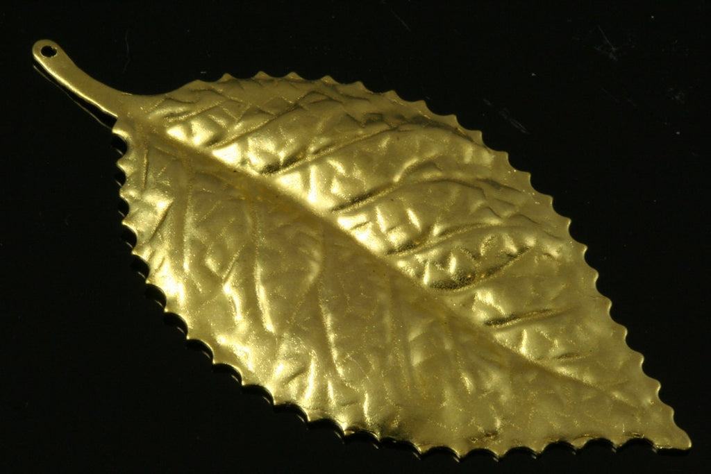 10 pcs  Raw Brass Leaf shape pendant 60x30mm 2 3/8"x 1 3/16" finding 809R
