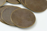 10 Pcs Antique Brass Tone Brass 32mm Circle tag   ,Findings 4ABW-34 172