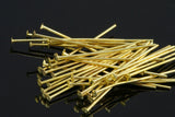 Brass head pin 50 pcs raw brass (varnish) 90mm 20 gauge( 0,80mm ) HV9020-23