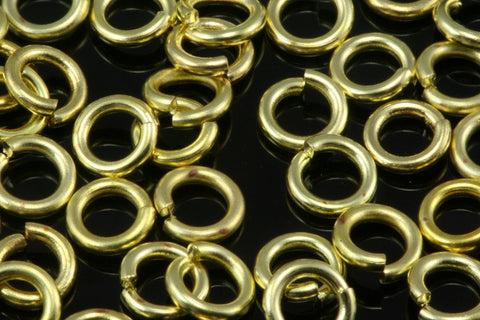 Open jump ring 5mm 18 gauge( 1mm )  raw brass (varnish) jumpring 518JV-9 1156R