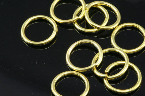 Open jump ring 50 pcs  16mm 15 gauge( 1,5mm ) (US 1 3/4) raw brass (varnish) jumpring 1615JV-36 1180V