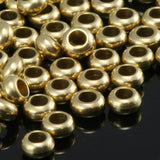 50 pcs  4mm (hole12 gauge 2mm) raw solid brass spacer bead donut shape, Findings 55 bab2 1461
