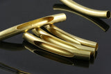 Raw Brass Curved Tube 15 Pcs 7x60mm (hole 6,4mm) E607C OZ1850