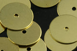 Circle Disc Middle Hole 8mm raw  brass charms ,findings 77R-38