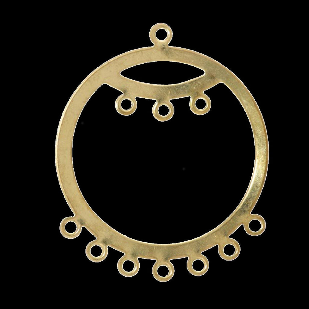 30 pcs raw brass 38x31mm raw brass Circle 11 hole raw brass connector raw brass charms ,raw brass findings earring 16R-46