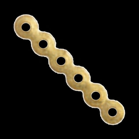 6 hole connector, 100 pcs raw brass 4,5x27mm 11/64"x1 1/16"  raw brass raw brass  charms ,raw brass findings 38R-46