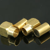 Magnetic clasp leather cord  15x7mm 9/16"x9/32" raw brass solid brass 5mm 3/16" MCL5 1556