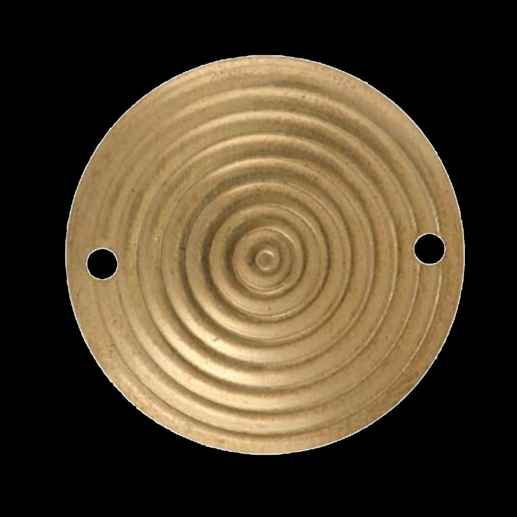 25mm raw brass cambered Circle, 2 hole,raw brass  textured connector ,raw brass charms ,raw brass findings 667R-172