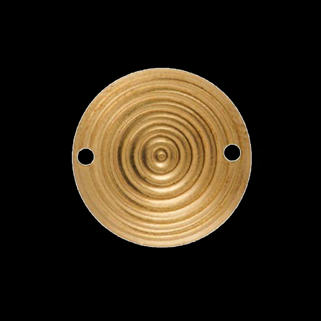 16mm raw brass cambered circle tag 2 hole,raw brass connector, raw brass textured charms ,raw brass findings 143R - 0.71