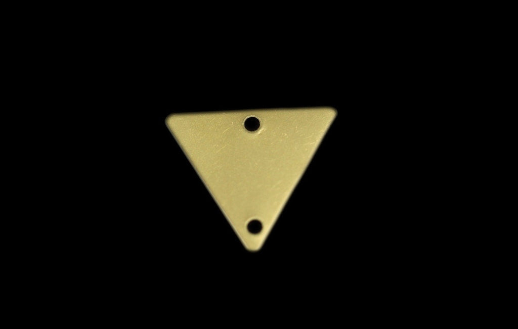 Equilateral Triangle 12x14mm Tag Charms with 2 Hole, Raw, Antique Silver Plated Brass Findings 620RMD