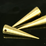 long spike 7x30mm raw brass (2mm 5/64" 13 gauge hole ) pendulum 1639R