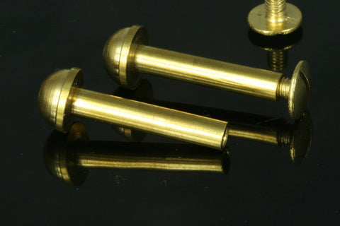 11x32mm raw brass studs, screw rivets, chicago screw / concho screw, unusual steampunk finding, M4 bolt CSC26