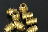 decorative cord end beads, 6 pcs 10x13.3mm (hole 4.5mm 6.4mm) raw brass industrial brass hanging metal beads ENC6 722