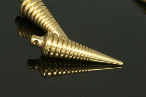 Spike pendant 7,5x27mm raw brass spike finding spacer industrial design 1136