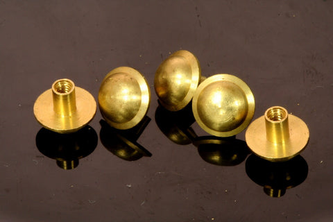Screw rivets, 11x11mm raw brass studs, chicago screw / concho screw,  1/8" bolt CSC8 2153-2030