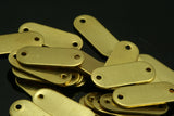 Rectangle tag 2 hole connector, 40 pcs 7x18mm raw brass thickness 20 gauge  0,8mm charms ,findings 927R-42