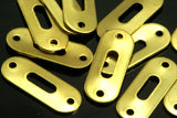 Rectangle tag 2 hole connector 7x18mm raw brass , thickness 24 gauge  0,5mm charms ,findings 928R-38