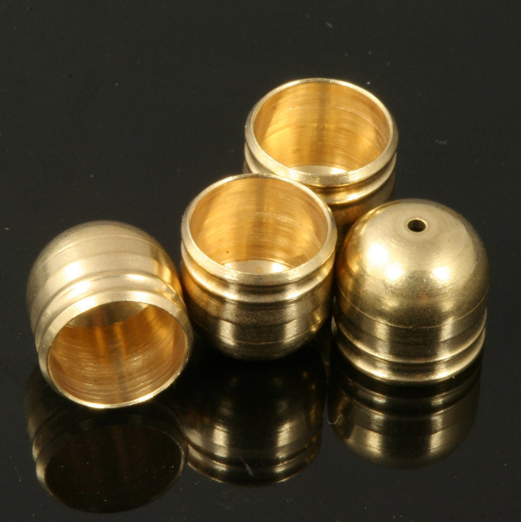 15 pcs 7,6x6,6mm 6mm inner raw brass cord  tip ends, raw brass ribbon end, raw brass ends cap, findings ENC6 1500