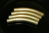 2 pcs 12x95mm (10,8mm hole ) raw brass curved tube industrial brass Charms, raw brass pendant, raw brass findings N60