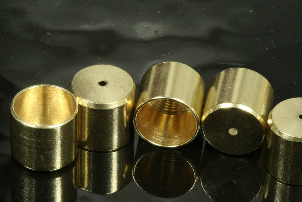 brass ends cap, 50 pcs 10X11mm 10mm inner cord  tip ends, ribbon end, 1661 ENC10