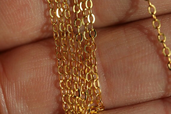 Soldered flat cable chain 1,5x2mm gold Tone Z022