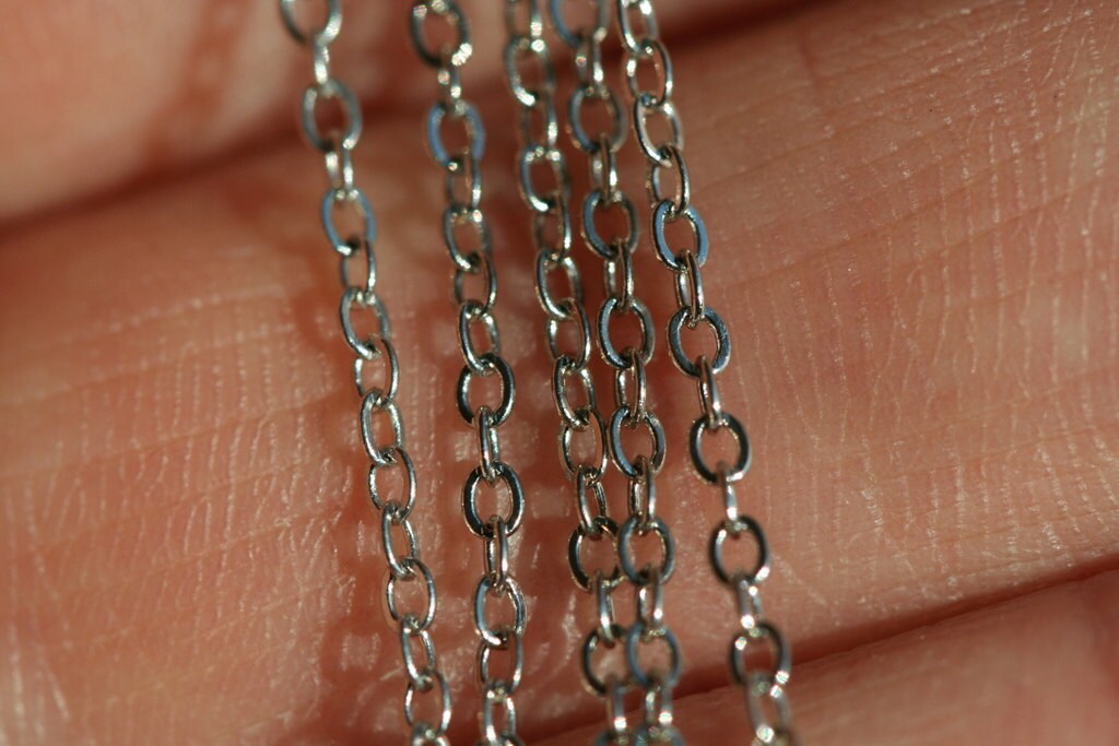 Soldered flat cable chain 1,5x2mm nickel tone Z022