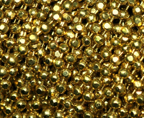Faceted Raw Brass ball Chain 2mm with 2 connector z023