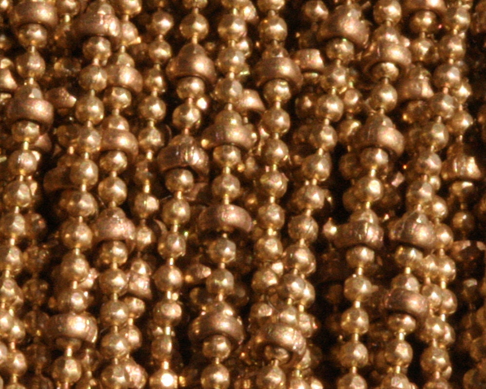 Brass Ball Chain 10 meter 33 feet 1mm Raw Brass Ball Chain with 2mm ball with connector z084