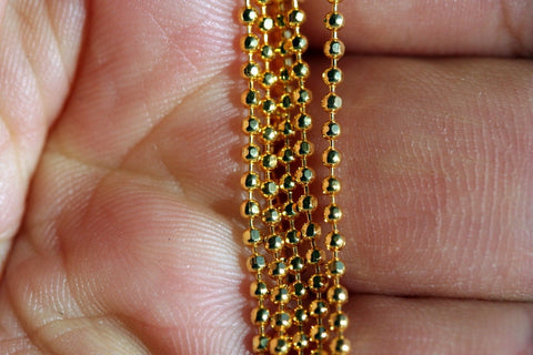 Brass Ball Chain 10 mt 33 feet 1.2mm  gold tone Z091