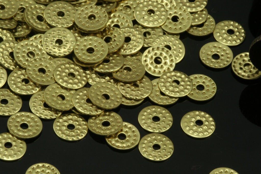 1000 Pcs Raw Brass 6,5mm circle middle hole raw brass charms ,raw brass  findings 84R-130 tmlp